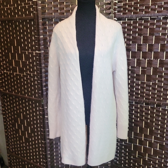 Cortland Park Beige Open Front Knit Cardigan Sweater - Picture 1 of 5